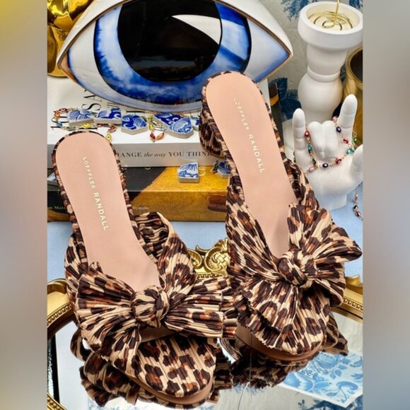 🆕 LOEFFLER RANDALL 🧿 NWOB Emilia Heeled Mules, Brown Leopard, Sz 7 - Picture 13 of 15
